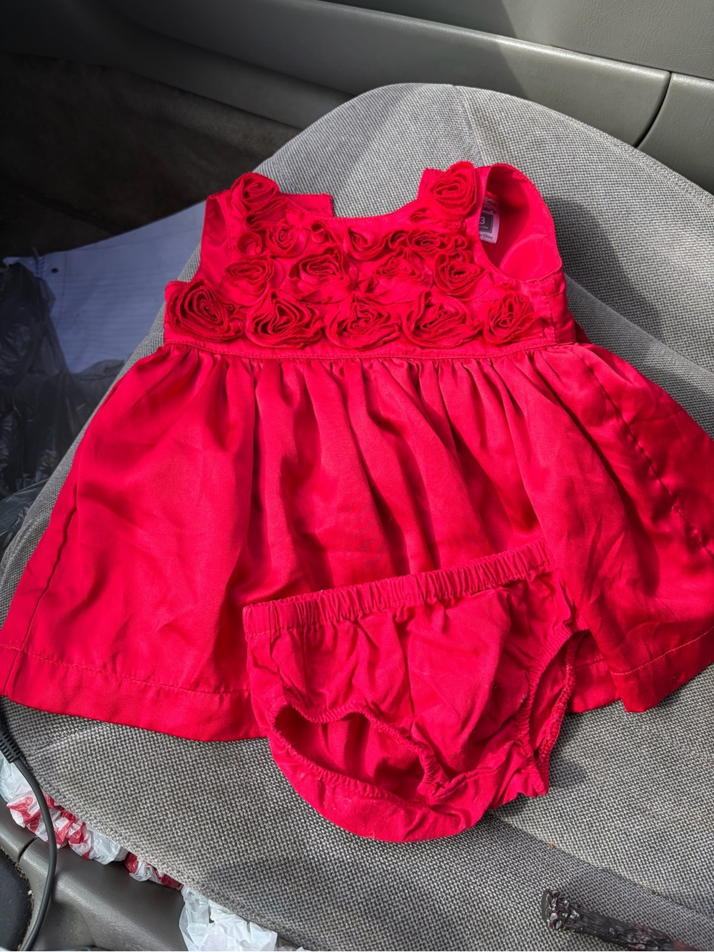 Carter's Red Rosette Dress with Matching Bloomers